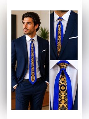 BACHRACH Made In Italy Royal Blue Silk Tie